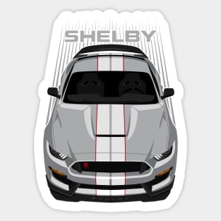 Ford Mustang Shelby GT350R 2015 - 2020 - Avalanche Grey - White Stripes Sticker